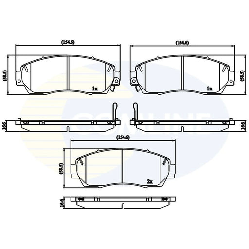 Comline 4 x Front Brake Pad Set CBP32273