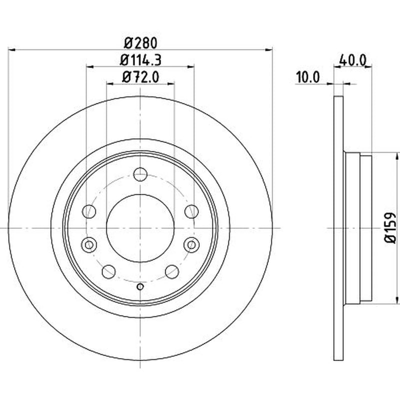 DON 2 x Solid Rear Brake Discs PCD10622
