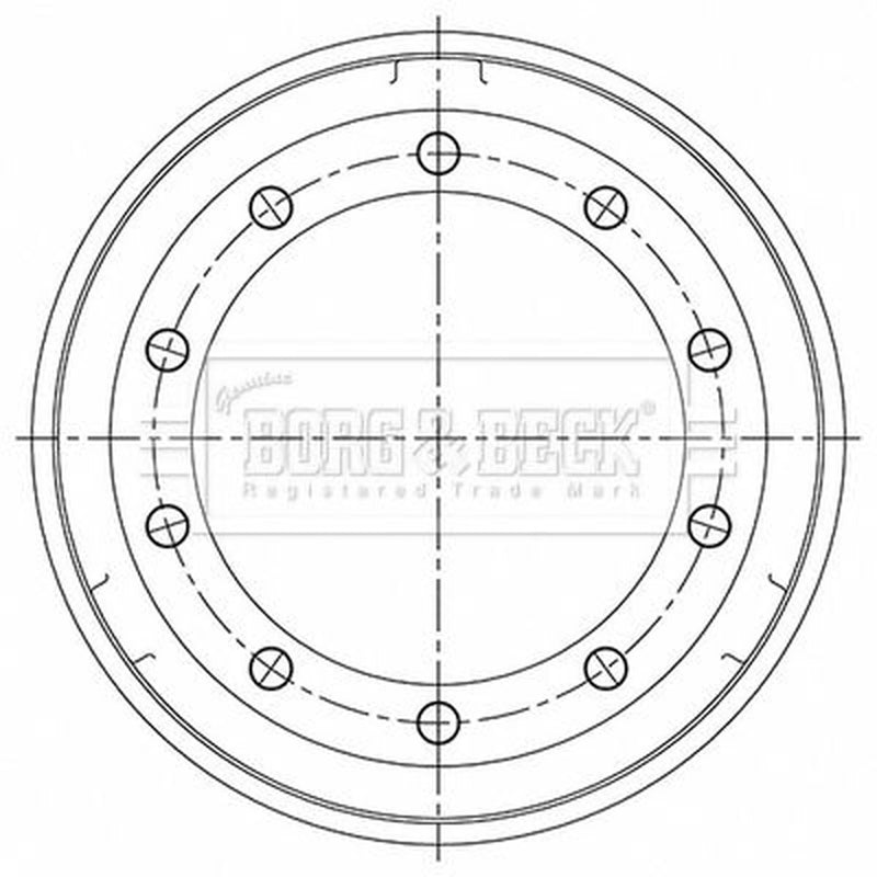 Borg & Beck Brake Drum Assembly Front BBR32490