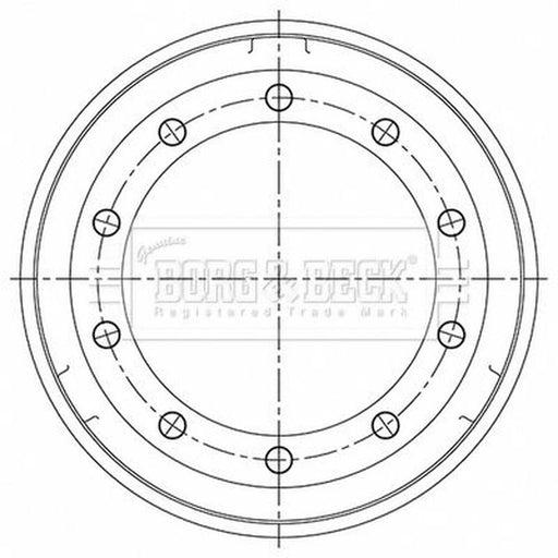 Borg & Beck Brake Drum Assembly Front BBR32490