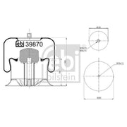 Febi Air Suspension Bellow 155mm Rear 39870
