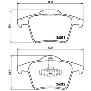 Brembo 4 x Rear Brake Pad Set P86019