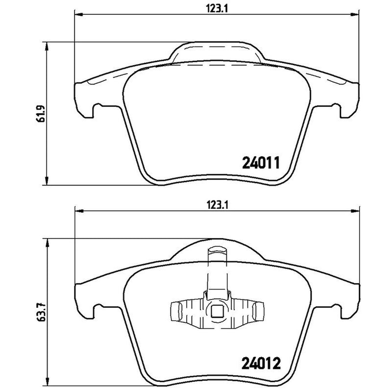 Brembo 4 x Rear Brake Pad Set P86019