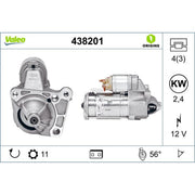 Valeo Starter Motor 12V 2.4kW 11 Teeth 438201