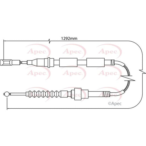 Apec Handbrake Cable Left Rear CAB1155