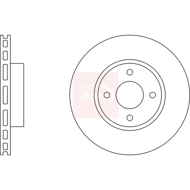 Apec 2 x Vented Front Brake Discs DSK2492