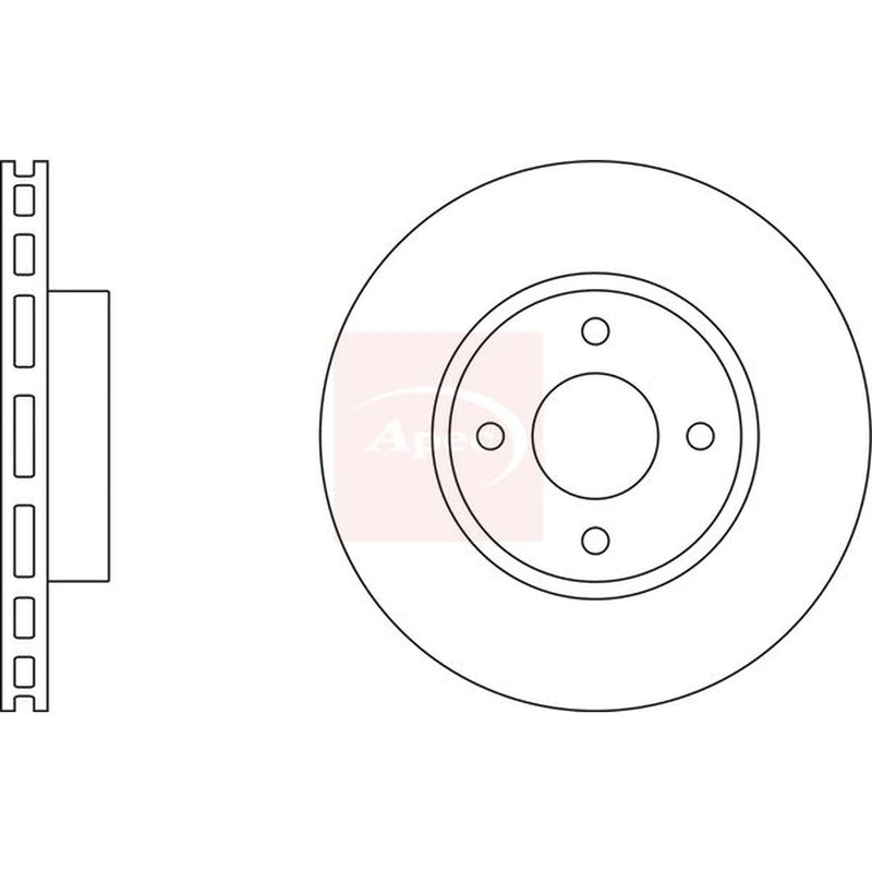 Apec 2 x Vented Front Brake Discs DSK2492