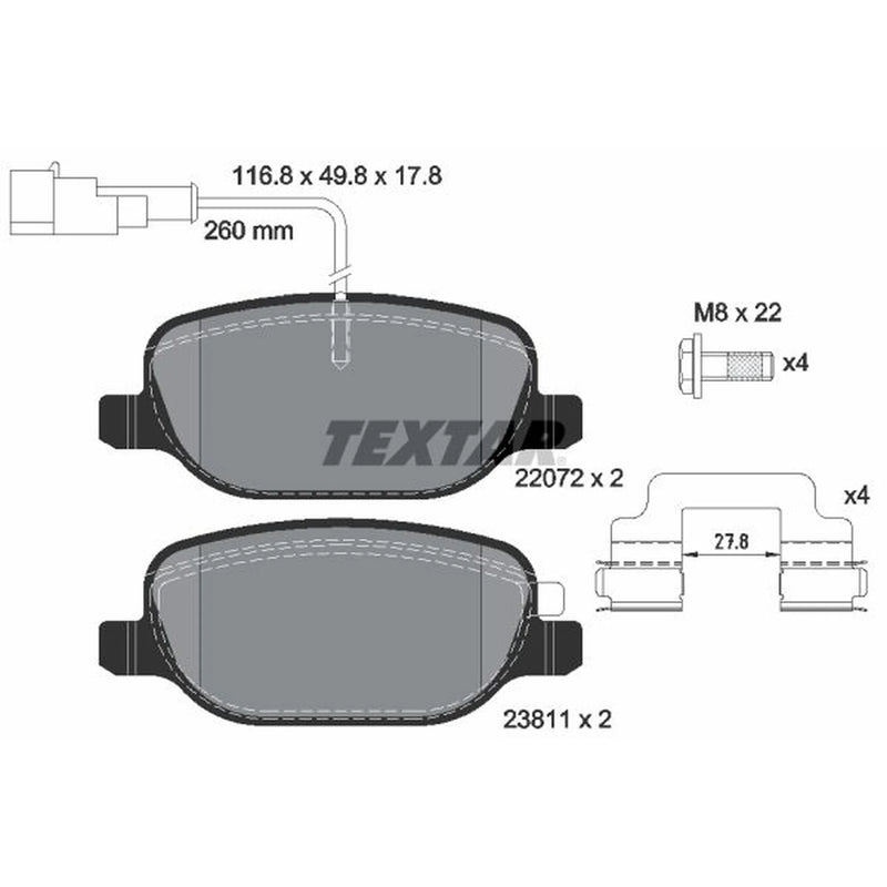 Textar Rear Brake Pad Set 2207201