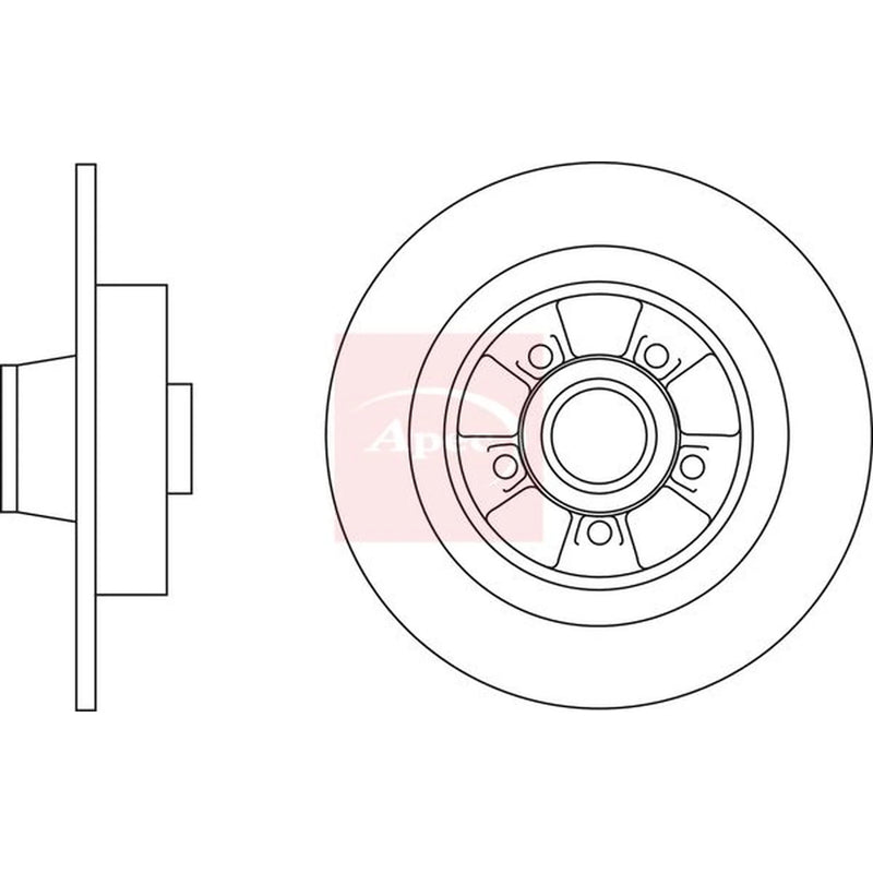 Apec 2 x Solid Rear Brake Discs DSK2825