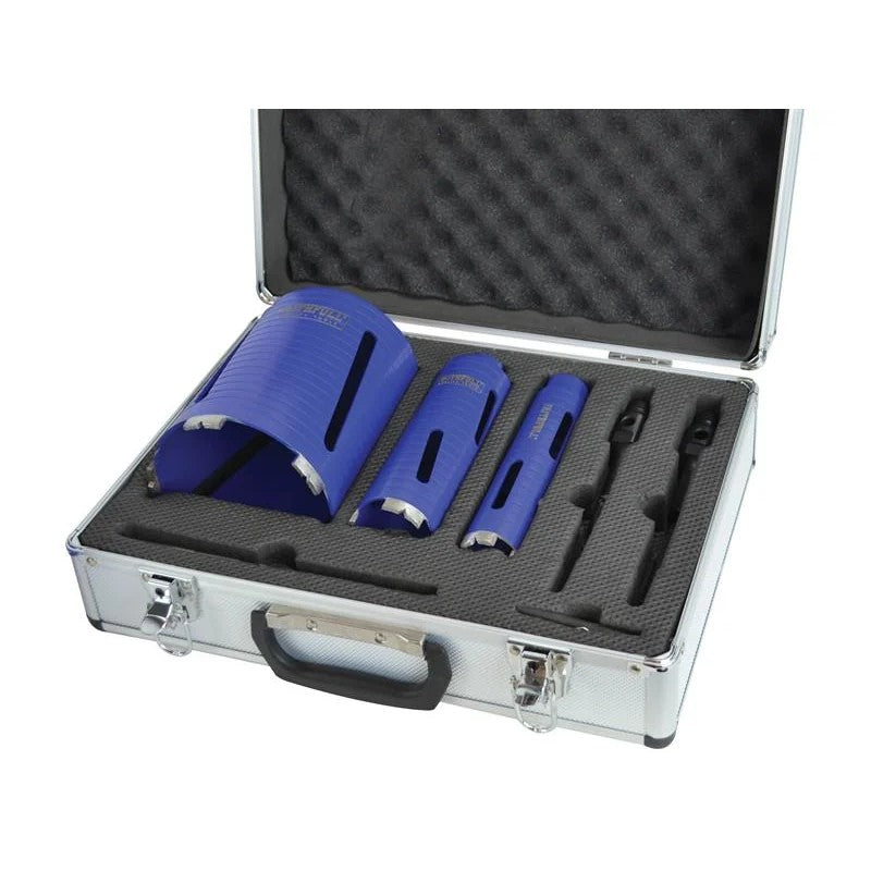 Faithfull Diamond Core Drill Kit & Case Set of 7 - FAIDCKIT7
