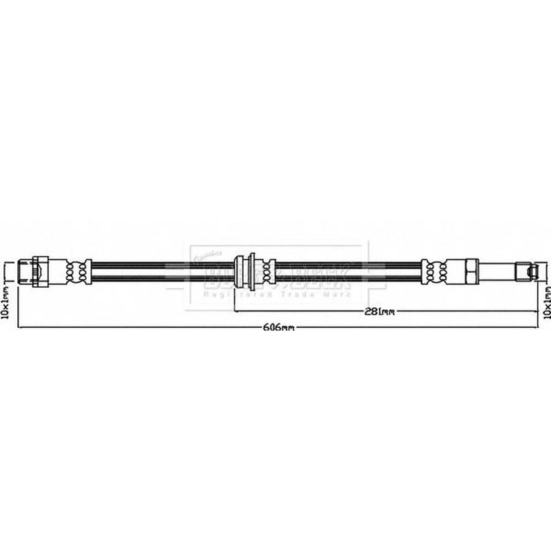 Borg & Beck Brake Hydraulic Hose Line Front Left BBH8330