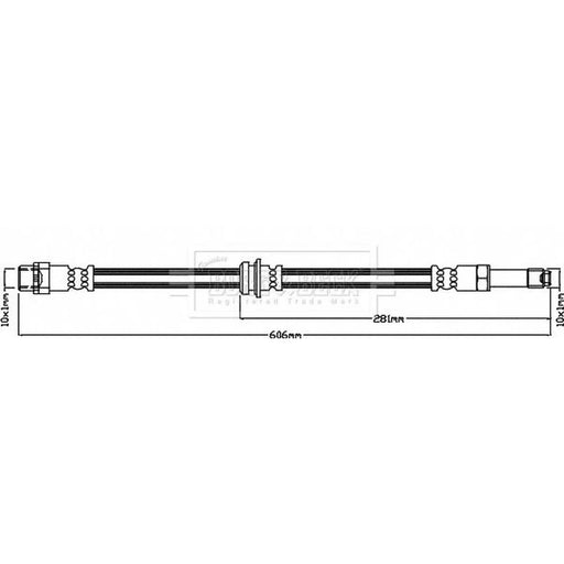 Borg & Beck Brake Hydraulic Hose Line Front Left BBH8330
