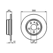 Bosch 2 x Solid Rear Brake Discs 0 986 478 607
