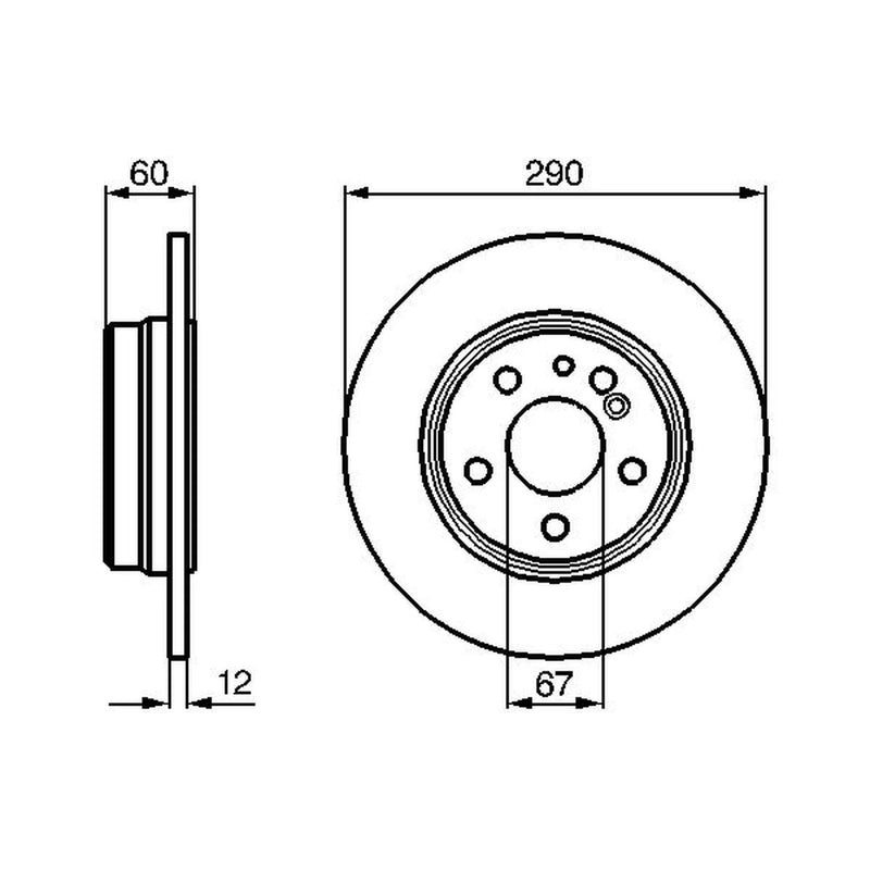 Bosch 2 x Solid Rear Brake Discs 0 986 478 607