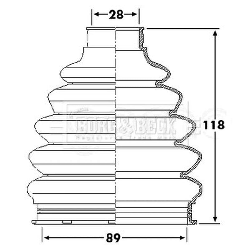 Borg & Beck Drive Shaft Bellow Kit Front Left Ther BCB6229