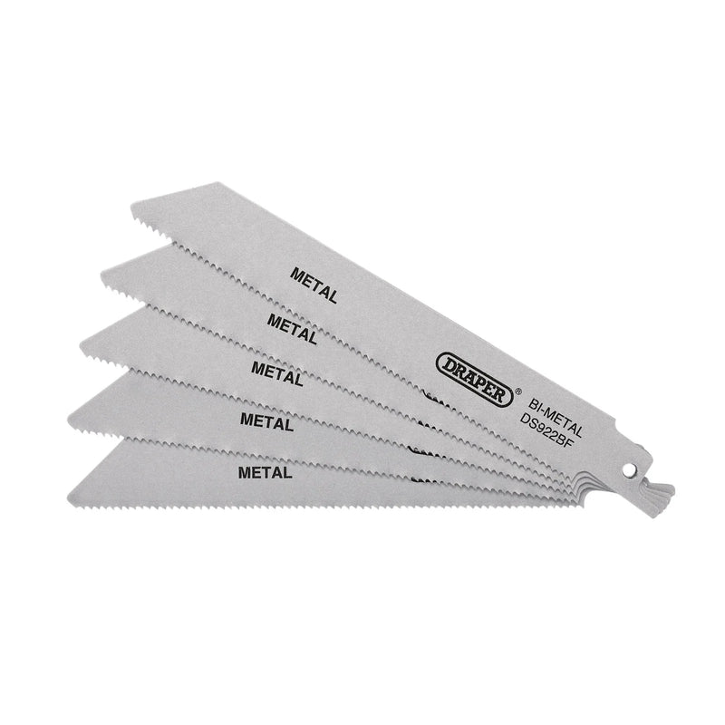 Draper Bi-metal Reciprocating Saw Blades 150mm 14tpi (Pack of 5)