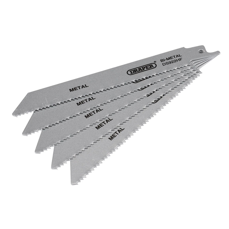 Draper Bi-metal Reciprocating Saw Blades 150mm 10tpi (Pack of 5)