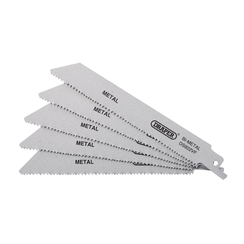 Draper Bi-metal Reciprocating Saw Blades 150mm 10-14tpi Pack of 5