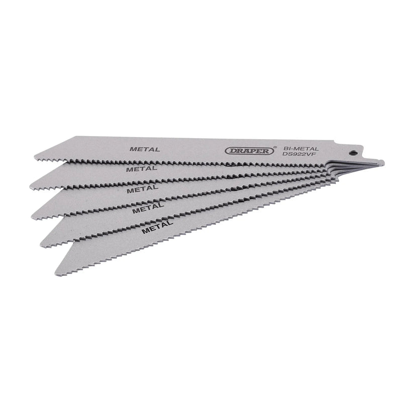 Draper Bi-metal Reciprocating Saw Blades 150mm 10-14tpi Pack of 5