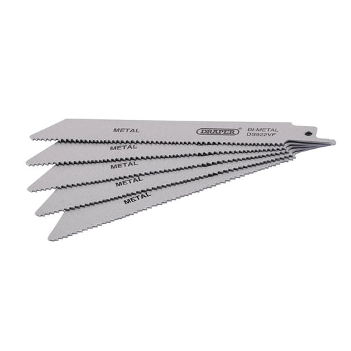 Draper Bi-metal Reciprocating Saw Blades 150mm 10-14tpi Pack of 5