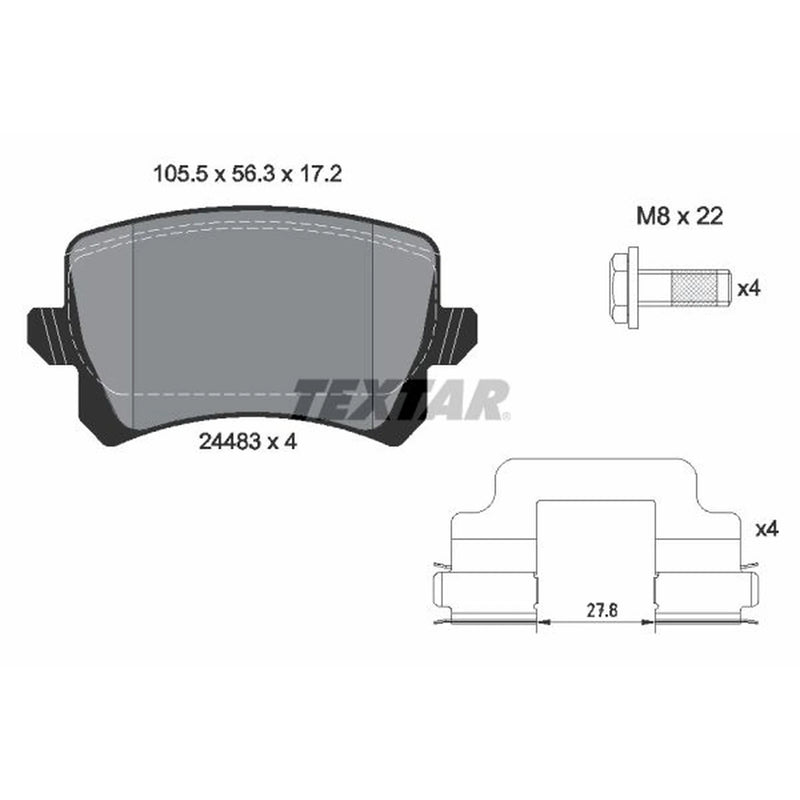 Textar Rear Brake Pad Set 2448302