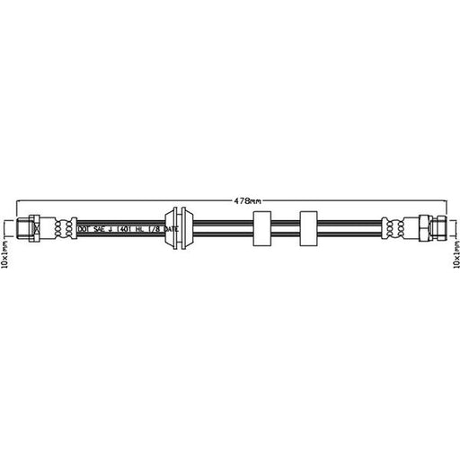 Abtex Brake Hydraulic Hose Line Front ABH1002