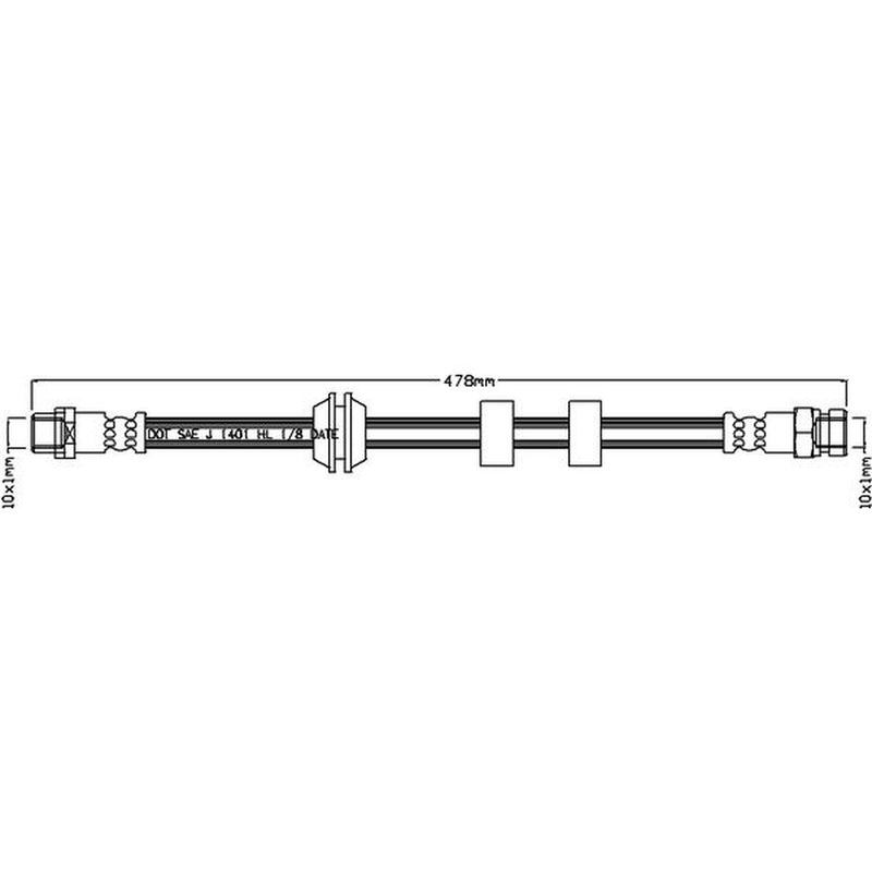 Abtex Brake Hydraulic Hose Line Front ABH1002