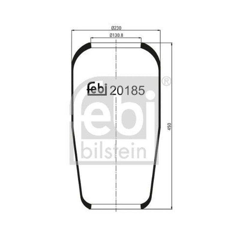 Febi Air Suspension Bellow 131mm 20185