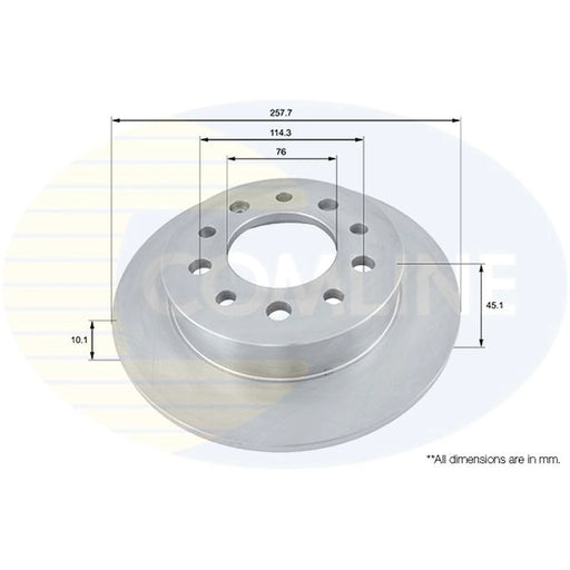 Comline 2 x Solid Rear Brake Discs ADC1057