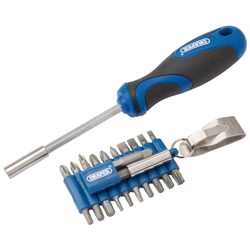 Draper 23 Piece Screwdriver and Bit Set with 1/4" Magnetic Holder
