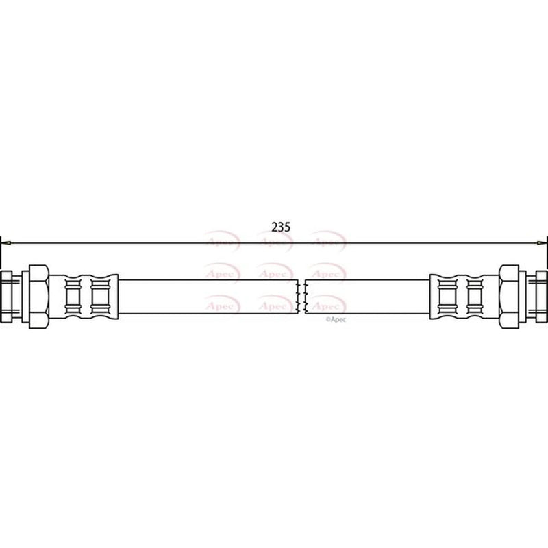 Apec Brake Hydraulic Hose Line Rear HOS3629