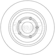 Borg & Beck 2 x Solid Rear Brake Discs BBD5553