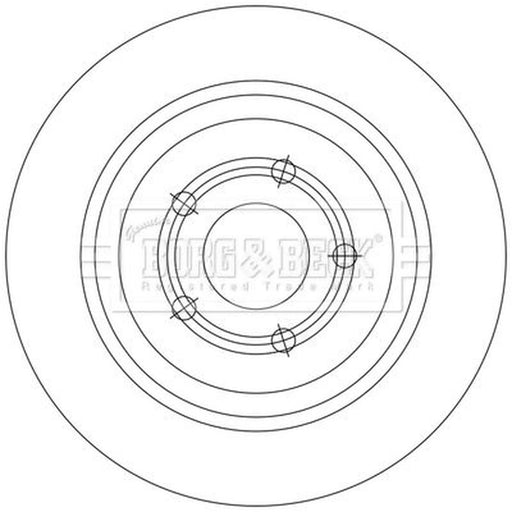 Borg & Beck 2 x Solid Rear Brake Discs BBD5553