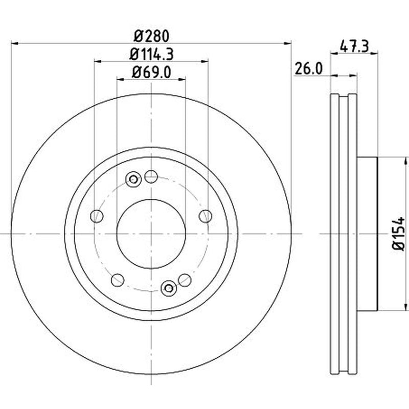 DON 2 x Front Brake Discs PCD11052
