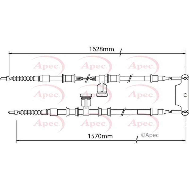 Apec Handbrake Cable Left Rear CAB1490
