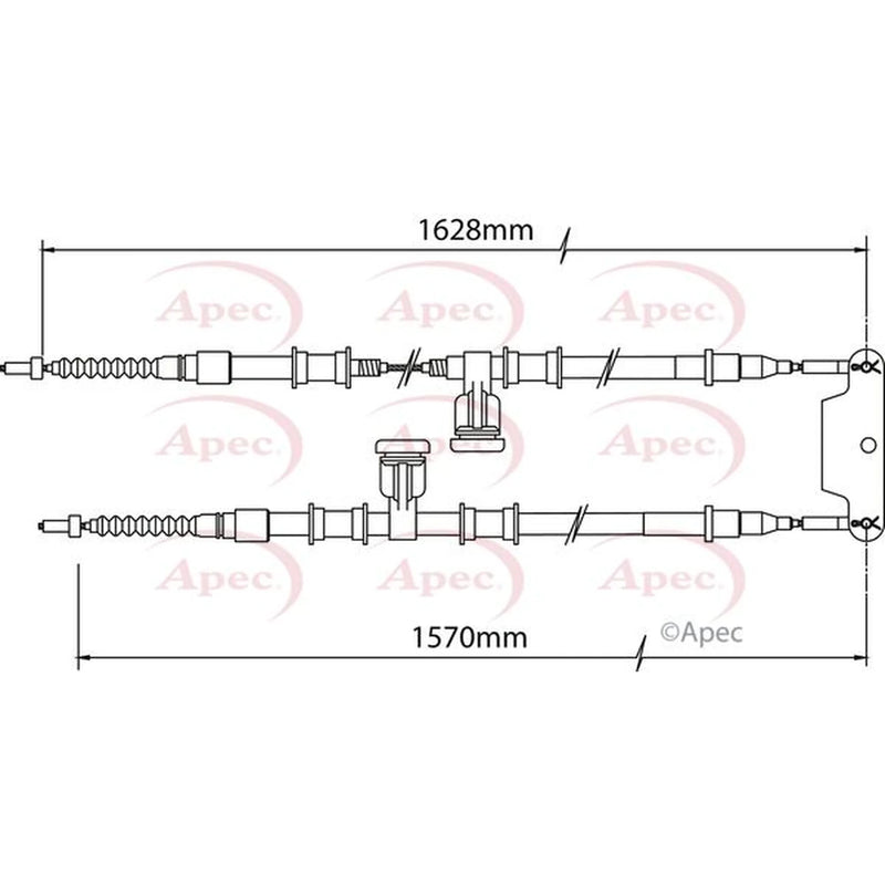Apec Handbrake Cable Left Rear CAB1490