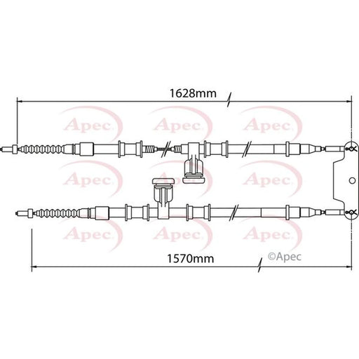 Apec Handbrake Cable Left Rear CAB1490