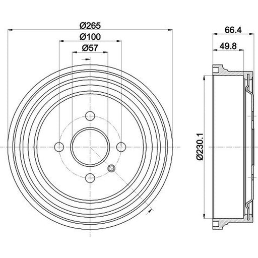 Mintex Brake Drum Assembly Rear MBD434