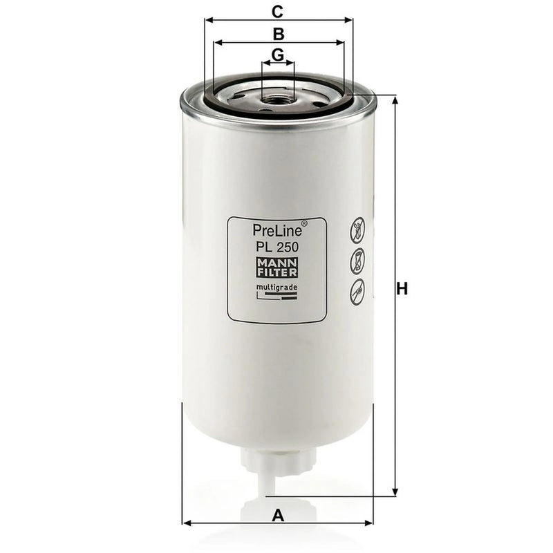 MANN-FILTER Fuel Filter Element PL 250