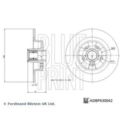 Blue Print 2 x Solid Rear Brake Discs ADBP430042