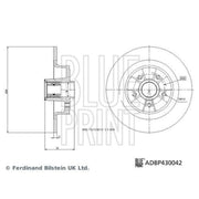 Blue Print 2 x Solid Rear Brake Discs ADBP430042