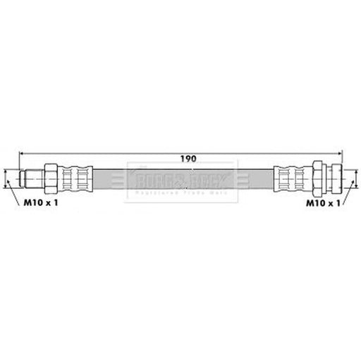 Borg & Beck Brake Hydraulic Hose Line Left BBH6515