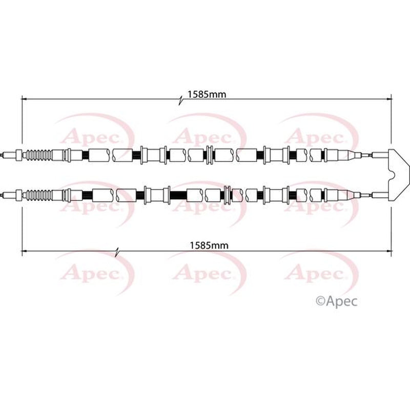 Apec Handbrake Cable Left Rear CAB1455