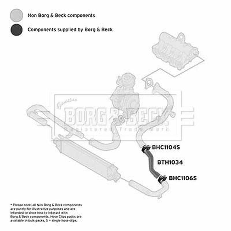 Borg & Beck Intercooler Turbo Charge Air Hose Lower BTH1034