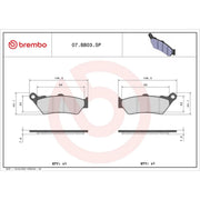 Brembo 2 x Rear Brake Pad Set 07BB03SP
