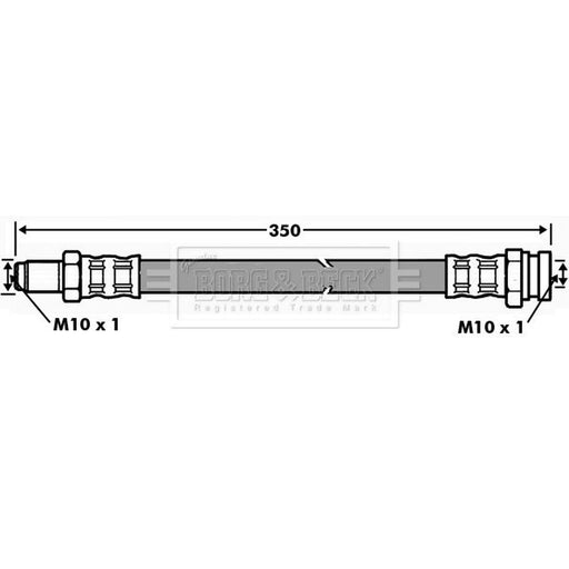 Borg & Beck Brake Hydraulic Hose Line Rear Left BBH7072