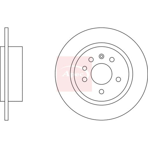 Apec 2 x Solid Rear Brake Discs DSK2240
