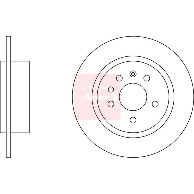 Apec 2 x Solid Rear Brake Discs DSK2240