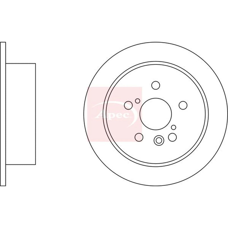 Apec 2 x Solid Rear Brake Discs DSK2581