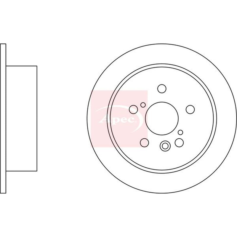 Apec 2 x Solid Rear Brake Discs DSK2581